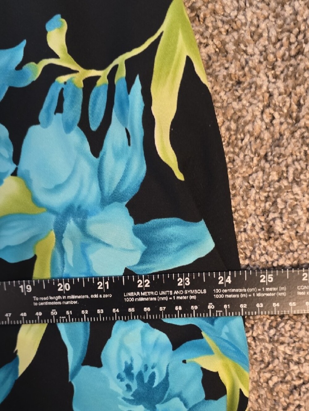 Studio I Black Midi Dress with Blue & Lime Tropical Floral Print Size 18W - Picture 11 of 11